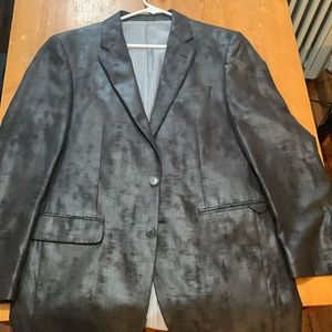 Faux leather blazer. Dark brown.